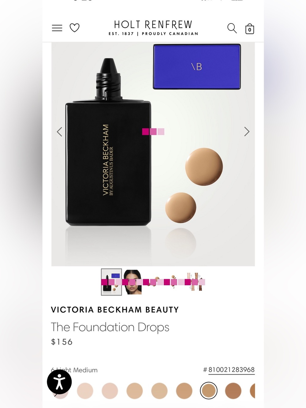 Victoria Beckham Foundation Drops - 6 Light Medium